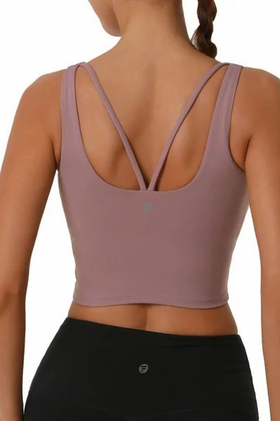 Crossed Back Removable Pads Sports Bra