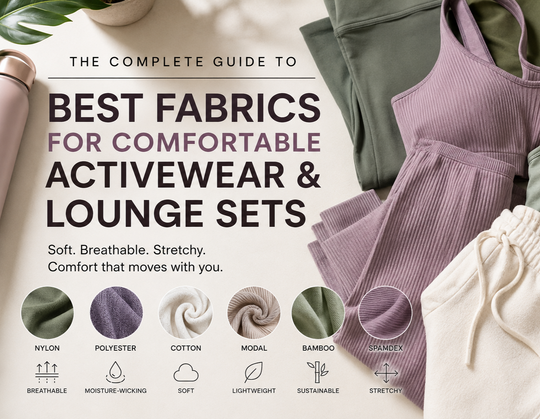 Best Fabrics for Comfortable Activewear and Lounge Sets featuring soft and breathable materials for all-day comfort.
