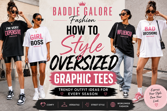 Stylish woman wearing Oversized Graphic Tees, demonstrating trendy outfit ideas as part of the blog post 'How to Style Oversized Graphic Tees'.