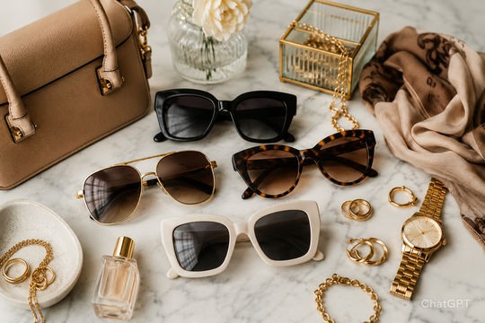 15 Accessories That Instantly Elevate Everyday Fashion showcasing stylish oversized sunglasses, elegant handbags, and chic jewelry options.