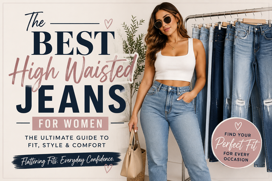 A stylish woman wearing high waisted jeans for women, showcasing the best high waisted jeans for women that flatter every body shape in 2026.