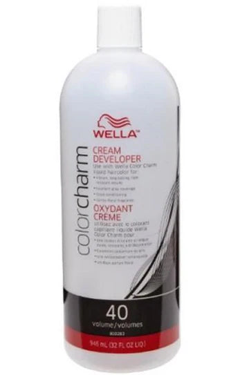 Professional Hair Color Developers for Precise, Consistent Results featuring WELLA Color Charm 40 Volume, 20 Volume developers and HI-TEST Cream Peroxide options, the ultimate choice for achieving salon-quality hair color results.