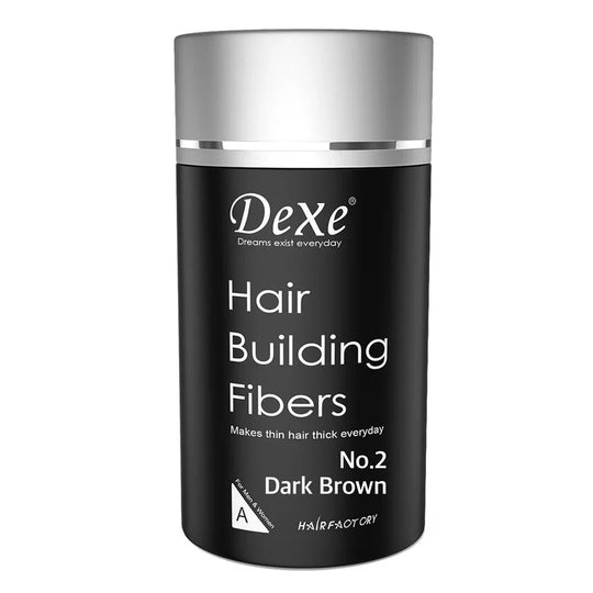 Hair Building Fibers for Instant Thickness & Confidence, showcasing DEXE Hair Building Fibers and ARDELL ThickFX Hair Building Fiber to enhance hair volume and density.