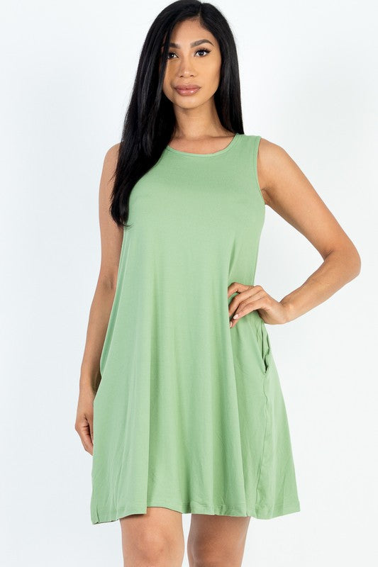 Comfy Sleeveless Flare Mini Dress