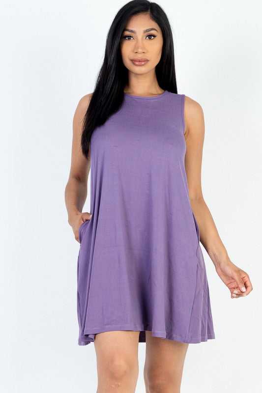 Comfy Sleeveless Flare Mini Dress