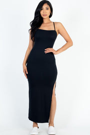 Women's Crisscross Back Split Thigh Maxi Dress