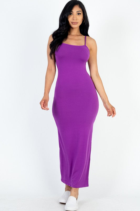 Women's Crisscross Back Split Thigh Maxi Dress