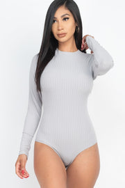 Ribbed Long Sleeve Mock Neck Bodysuit