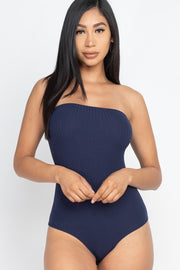 Women's Tube Top Ribbed Bodysuit