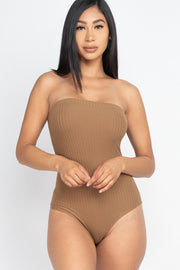 Women's Tube Top Ribbed Bodysuit