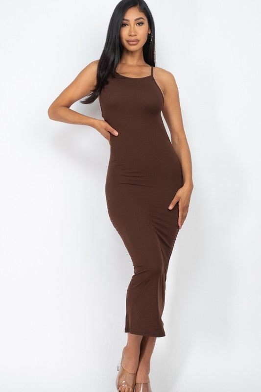Open Back Crisscross Maxi Dress