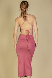 Open Back Crisscross Maxi Dress