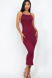 Open Back Crisscross Maxi Dress