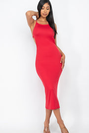 Open Back Crisscross Maxi Dress