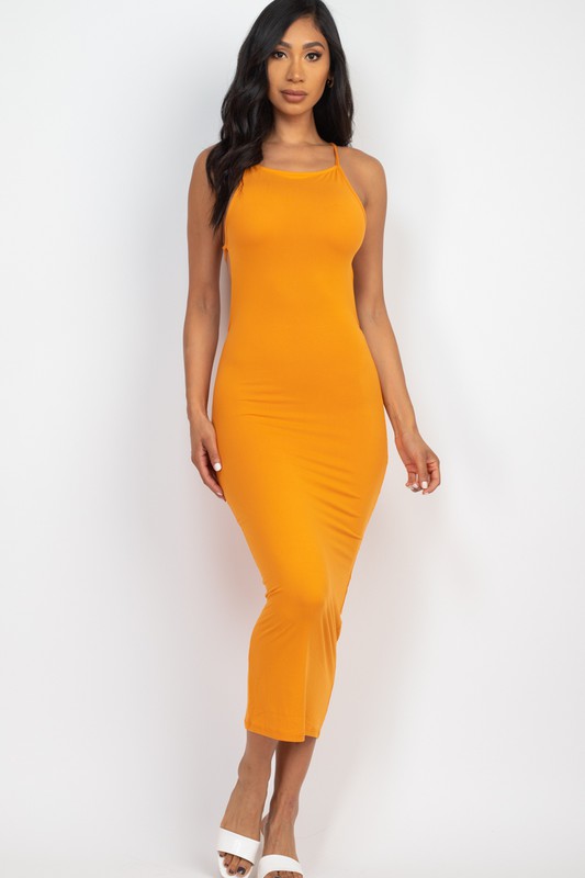Open Back Crisscross Maxi Dress