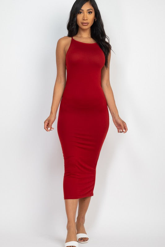 Open Back Crisscross Maxi Dress