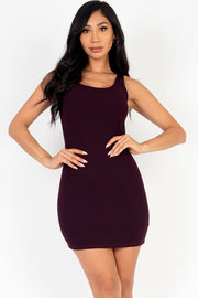Stretch Knit Sleeveless Mini Luxury Dress