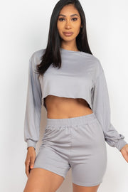 Cozy Crop Top & Bike Shorts Matching Set