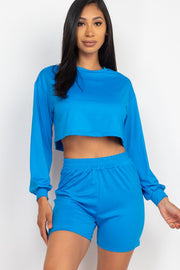 Cozy Crop Top & Bike Shorts Matching Set