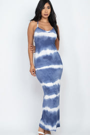Women's Stripe Tie Dye Printed Maxi loose fit Dress