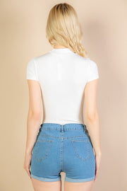 Front Cut Out Short Sleeve Bodysuit