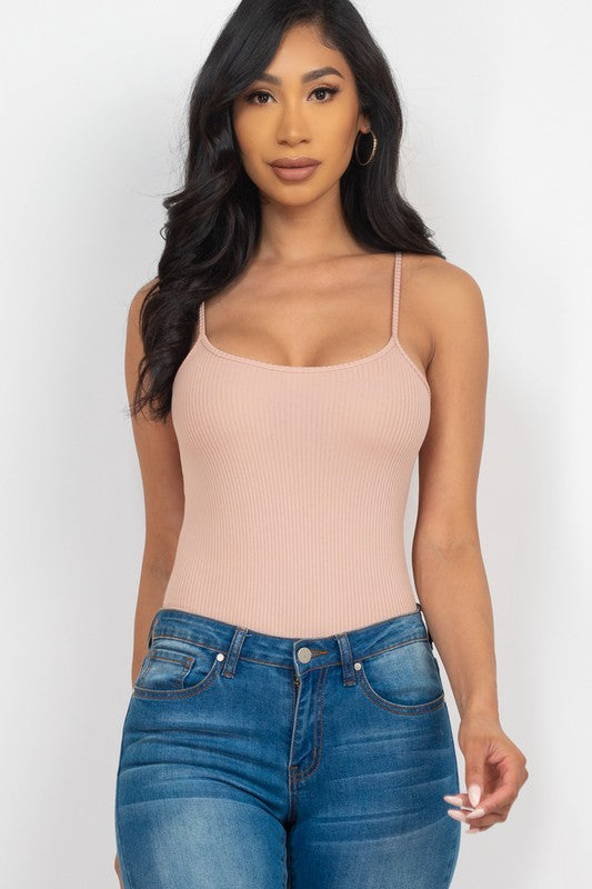 Women's Ribbed Cami sexy bodycon sleeveless Bodysuit