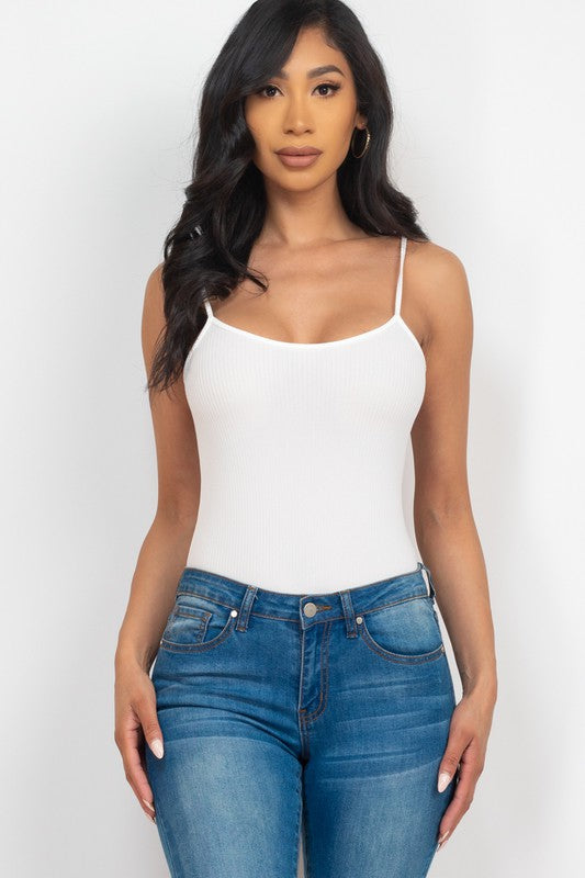 Women's Ribbed Cami sexy bodycon sleeveless Bodysuit
