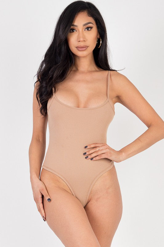Women's Ribbed Cami sexy bodycon sleeveless Bodysuit