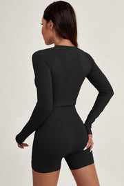 2pc Quick Dry Long Sleeve Top And Shorts Set