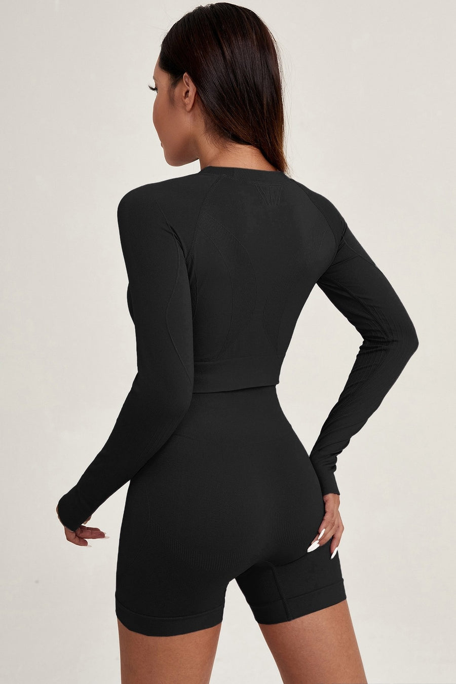 2pc Quick Dry Long Sleeve Top And Shorts Set