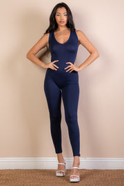 Scoop Neck Racer Back Bodycon Jumpsuit