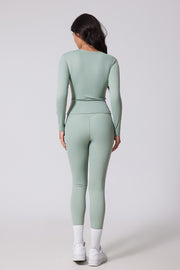 2pc Long Sleeve Top And Yoga Legging Set