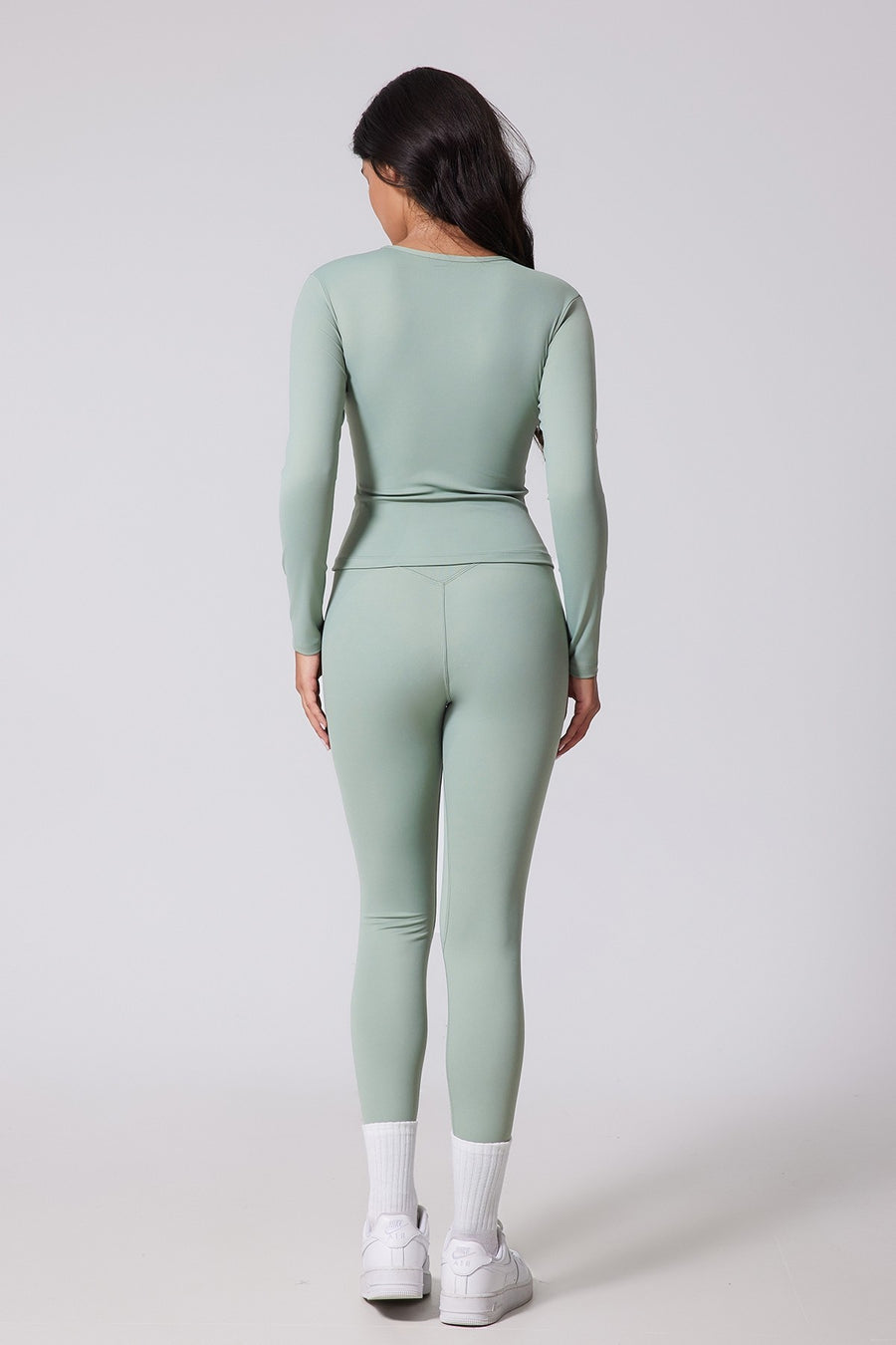 2pc Long Sleeve Top And Yoga Legging Set