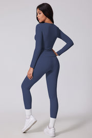 2pc Long Sleeve Top And Yoga Legging Set