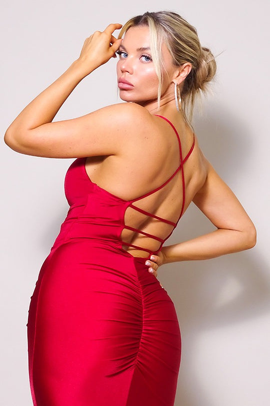 HIGH STANDARDS HALTER MAXI DRESS