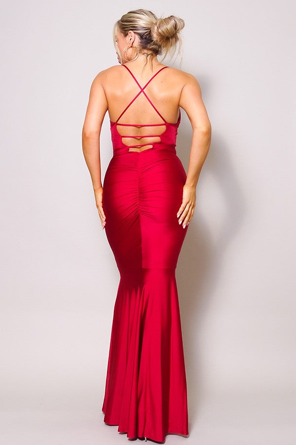 HIGH STANDARDS HALTER MAXI DRESS