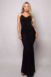 HIGH STANDARDS HALTER MAXI DRESS