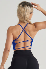 Cross Back Rib Padded Sports Bra