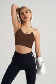 Cross Back Rib Padded Sports Bra