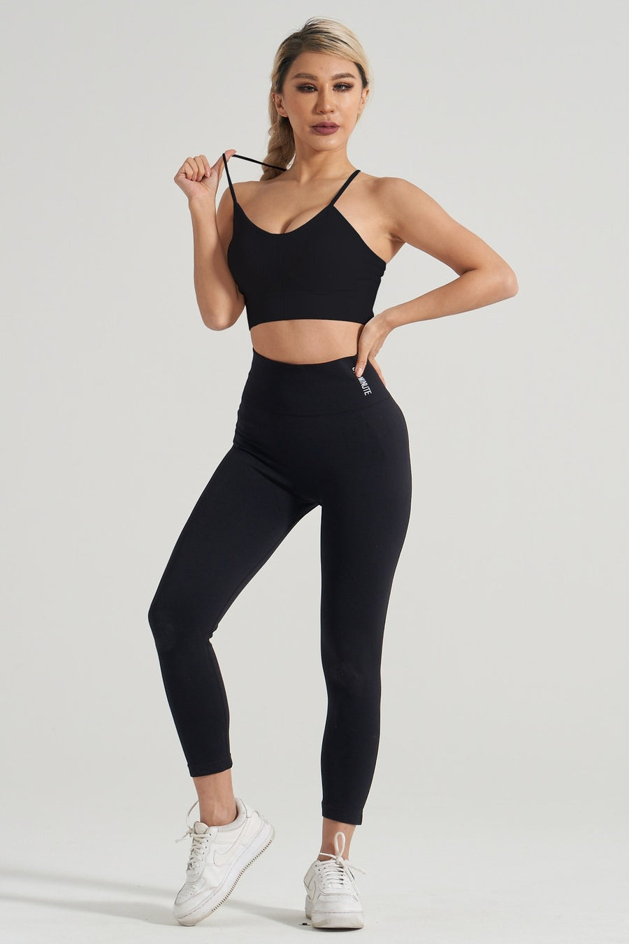 Cross Back Rib Padded Sports Bra