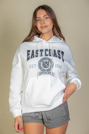 Graphic Kangaroo Pocket Drawstring Long Sleeve Hoodie