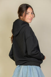 Graphic Kangaroo Pocket Drawstring Long Sleeve Hoodie