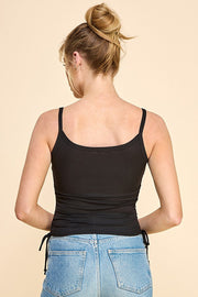 Side Ruching Cami Ribbed Top