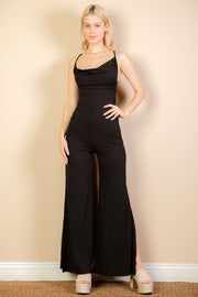 Backless Split Wide Leg Jumpsuit