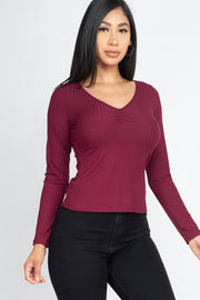 Ruched Chest detail Ribbed Top
