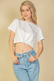French Terry Toggle Drawstring Crop Top