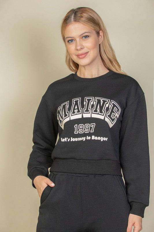 Graphic Drop Shoulder Long Sleeve Sweatshirt