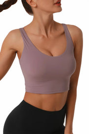Crossed Back Removable Pads Sports Bra