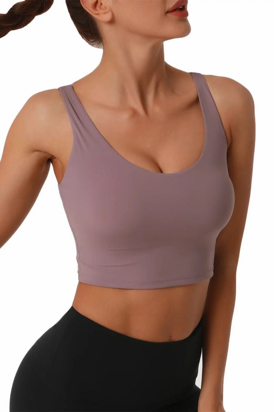 Crossed Back Removable Pads Sports Bra