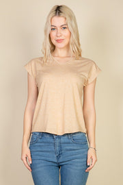 V-Neck Batwing Sleeve Washed Tee